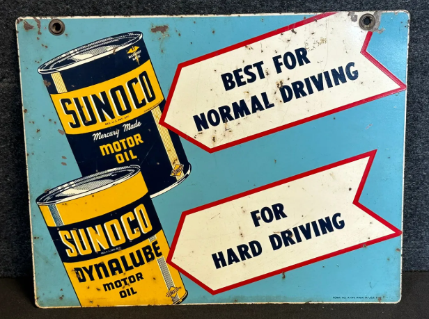 Sunoco Motor Oil DST 1948 Hanging Sign