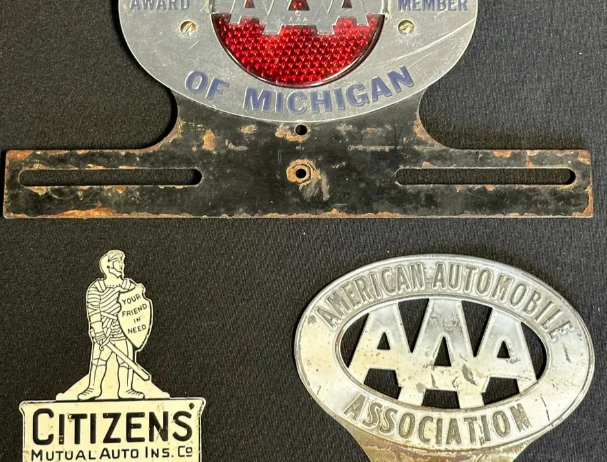 Lot of Three – AAA (2) & Citizens Mutual Auto Insurance Howell Michigan License Plate Toppers