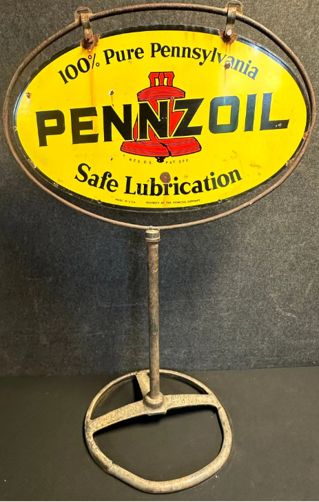 Pennzoil DSP Curbside Advertising Sign with Original Bracket