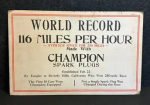 Eddie Herne 1923 Champion Spark Plugs Cardboard Signs