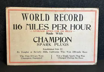 Eddie Herne 1923 Champion Spark Plugs Cardboard Signs