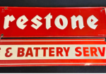 Firestone Embossed Tire & Battery Service Double-Sided Aluminum Sign