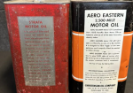 Pair Aero Eastern & Strata Motor Oil 2 Gallon SST Oil Cans