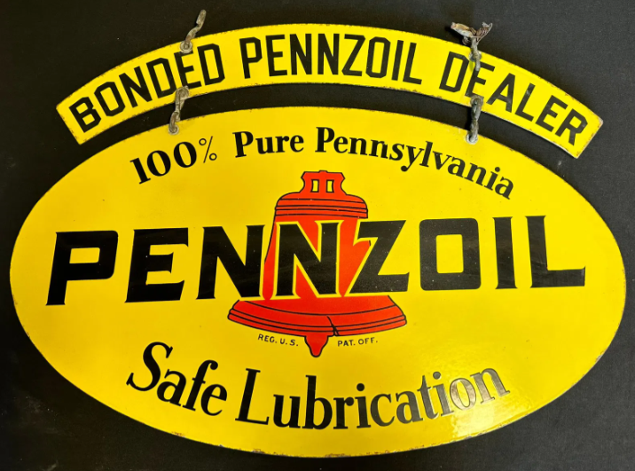 Bonded Pennzoil Dealer DSP Hanging Sign