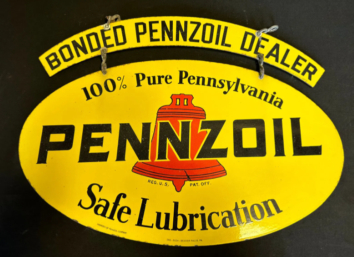 Bonded Pennzoil Dealer DSP Hanging Sign