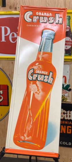 Orange Crush Bottle Vertical SST Embossed Sign