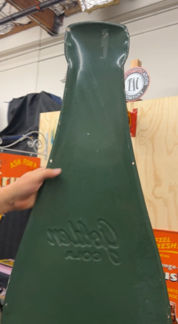 Golden Cola Sun-Drop Die Cut Bottle SST Embossed Sign