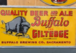 Buffalo Giltedge Beer & Ale Sacramento Reverse Painted Glass on Cardboard