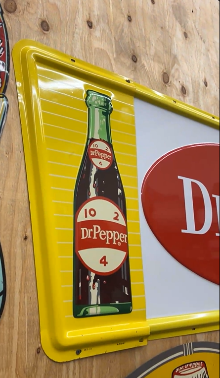 Drink Dr Pepper Horizontal Three-Piece SST Embossed Sign