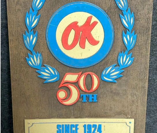Chevrolet Used Cars OK 50TH Anniversary 1974 Vacuum Form Plastic Sign