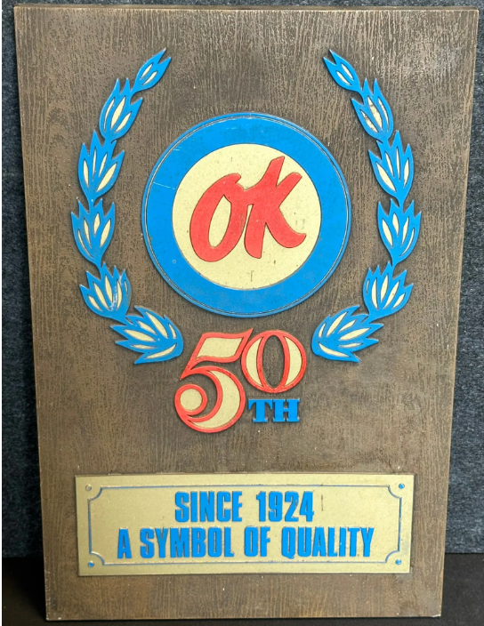 Chevrolet Used Cars OK 50TH Anniversary 1974 Vacuum Form Plastic Sign