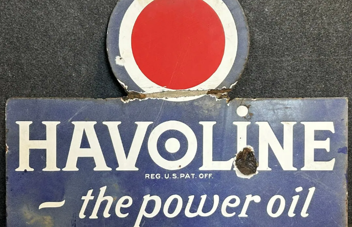 Havoline The Power Oil Indian Refining Co. DSP 1920s Flange Sign