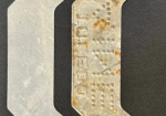 Pair 1920s-30s License Plate Toppers: Ford Punched Wainer Toledo Ohio & Indianapolis Riverside Park