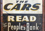 Ride The Cars Read “The Peoples Bank” Car Cards Advertising Sign