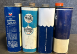 Four SST Outboard 1 Quart Motor Oil Cans: RPM, Phillips 66, Union 76 & Gulfpride