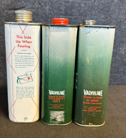 Three SST Valvoline & Conoco Outboard Motor Oil Quart Cans
