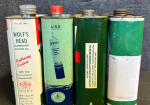 Wolf’s Head, Duplex, Sinclair & Quaker State Lot of 4 SST Outboard Quart Motor Oil Cans