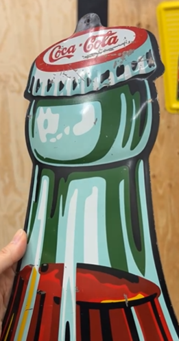 Coca-Cola SST Embossed Die-Cut Christmas Bottle Sign