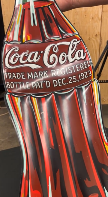 Coca-Cola SST Embossed Die-Cut Christmas Bottle Sign