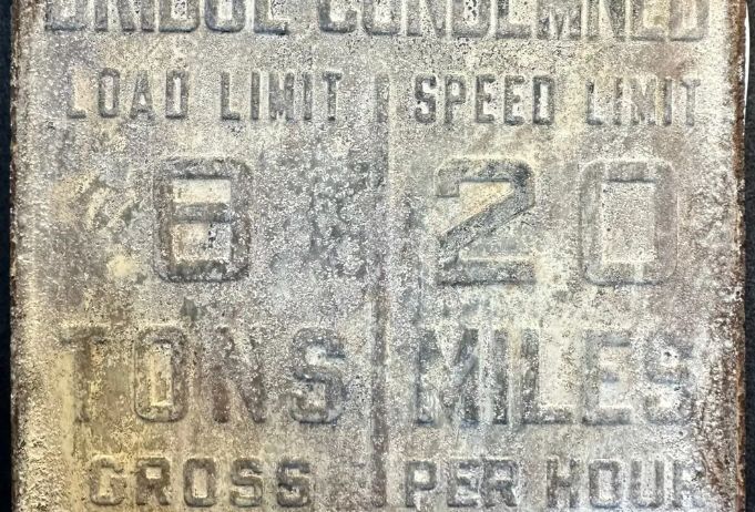 Bridge Condemned 8 Tons 20 MPH Embossed Heavy Steel Town Superintendent Sign