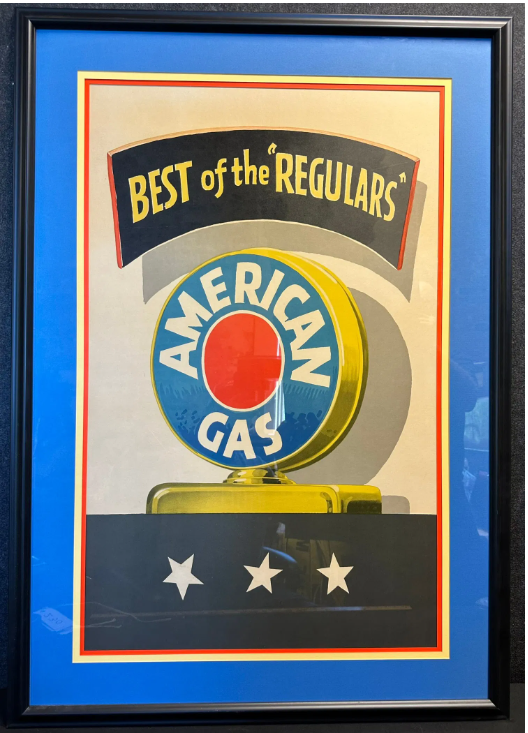 Best Of Americans American Gas Framed Paper Advertising Poster