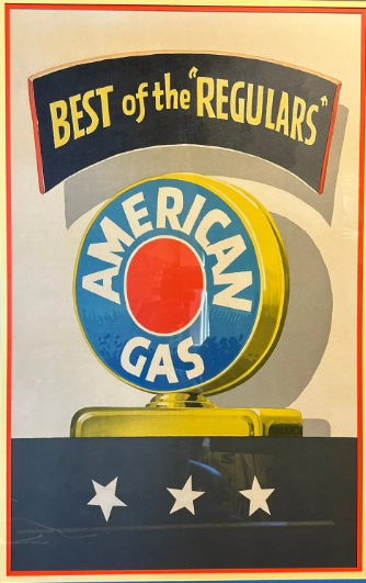Best Of Americans American Gas Framed Paper Advertising Poster