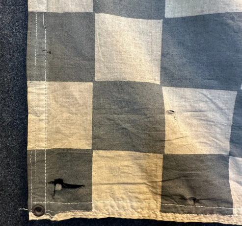 Fram Filters 1950s Cloth Checkered Flag Store Display Hanging Banner