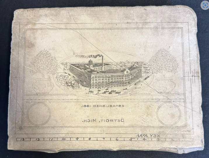 Calvert Lithograph Co Detroit Michigan Early 1900s Litho Stone