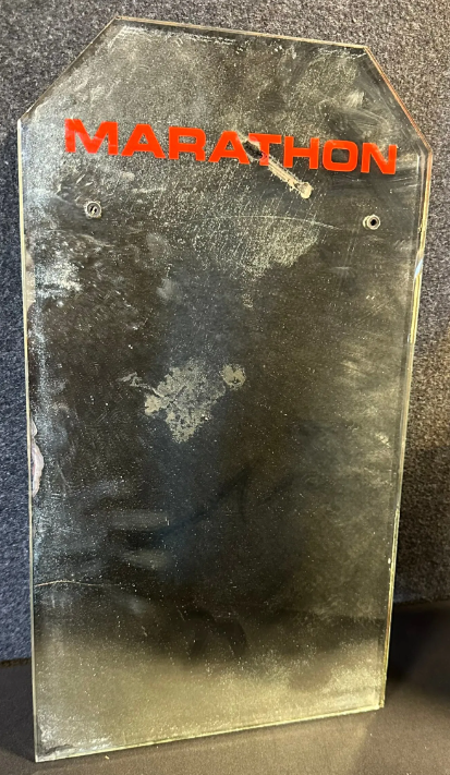 Marathon Gas Service Station Bathroom Glass Mirror