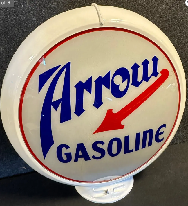 Arrow Gasoline Double Sided Gas Globe with Original Lenses & Capco Body