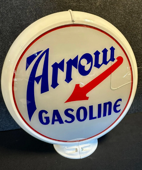 Arrow Gasoline Double Sided Gas Globe with Original Lenses & Capco Body