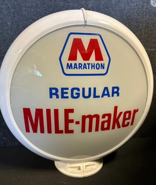 Marathon Regular Mile-Maker Gas Pump Globe with Original Lenses & Capco Body
