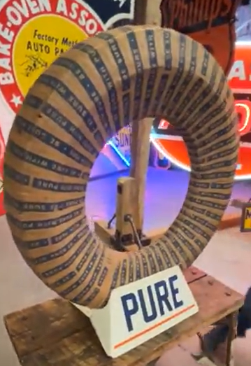 Pure Gasoline SST Tire Display Stand with New Old Stock Tire