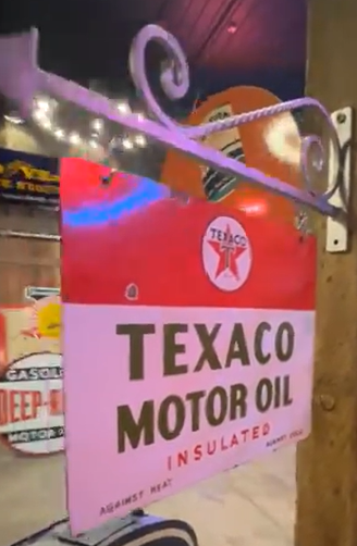 Texaco Motor Oil Insulated Against Heat and Cold DSP Canadian Hanging Sign