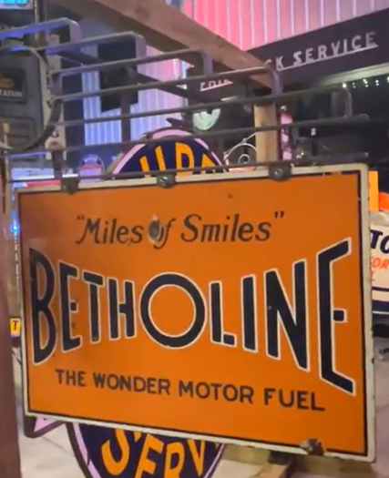 Betholine the Wonder Motor Fuel DSP Hanging Sign