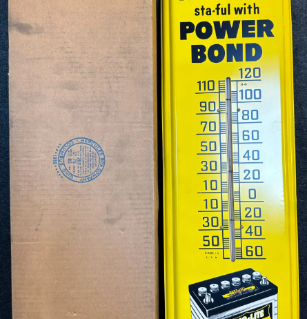 Auto-lite Sta-Ful Batteries with Power Bond SST Tube Thermometer