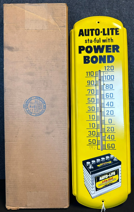 Auto-lite Sta-Ful Batteries with Power Bond SST Tube Thermometer