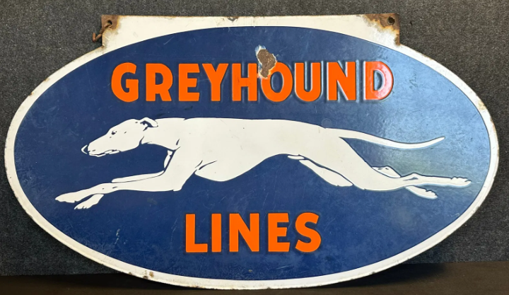 Greyhound Lines DSP Hanging Bus Depot Sign