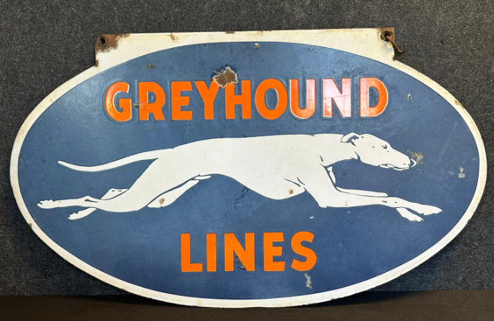 Greyhound Lines DSP Hanging Bus Depot Sign
