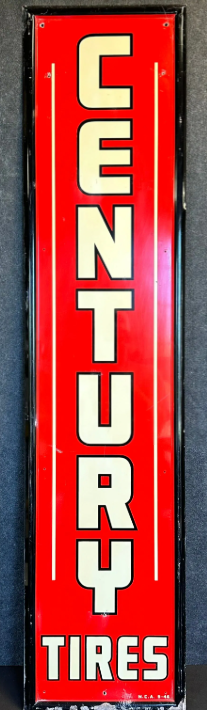 Century Tires SST Self Framed 1940s Sign