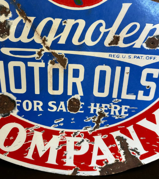 Magnolia Magnolene Motor Oils Co DSP 30 Inch Sign
