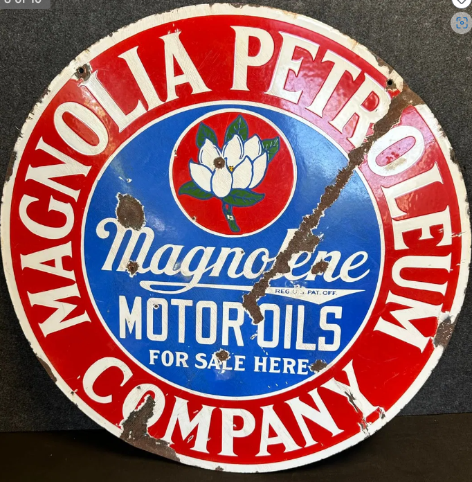 Magnolia Magnolene Motor Oils Co DSP 30 Inch Sign