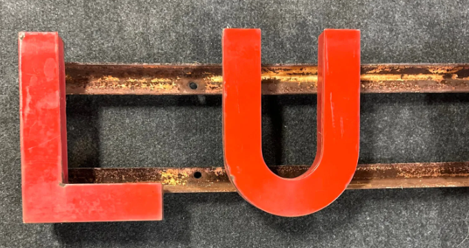 Conoco 10′ Porcelain Lubrication Channeled Service Station Sign