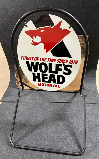 Wolf’s Head Curbside Advertising DST Sign with Stand & Box