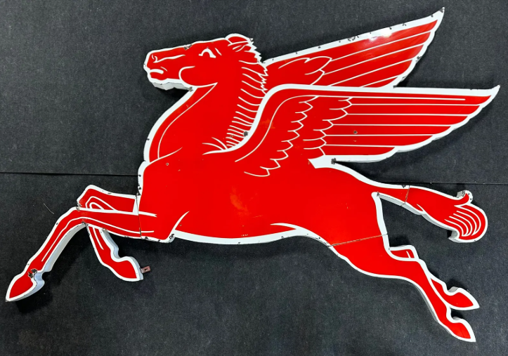 1957 Mobil Pegasus Cookie Cutter SSP 8′ Service Station Sign