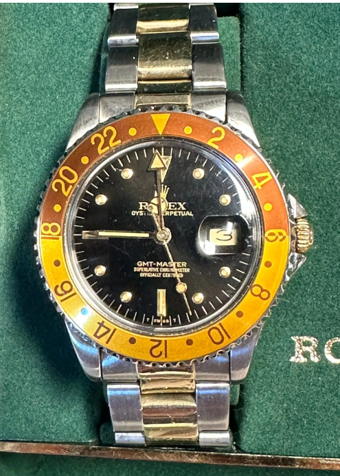 1981 Rolex Oyster Perpetual GMT-MASTER #16753 Mens Wrist Watch w/ Root Beer Bezel, Box & Orig Papers