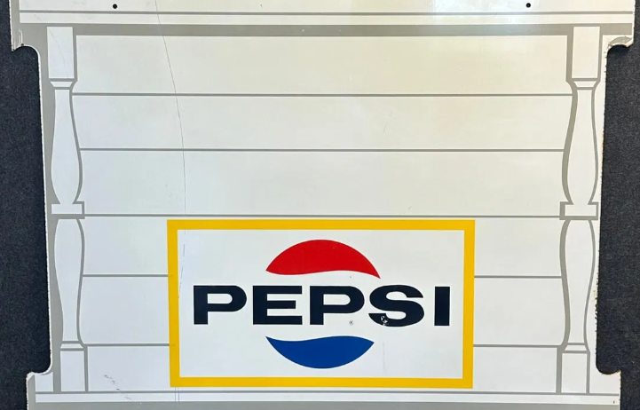Pepsi Cola 1969 Die Cut DST Hanging Soda Pop Sign