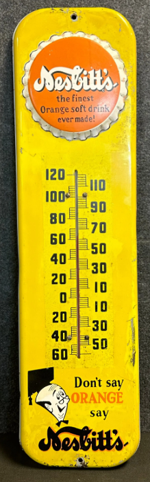Nesbitt’s Orange Soda Pop SST Embossed Tube Thermometer
