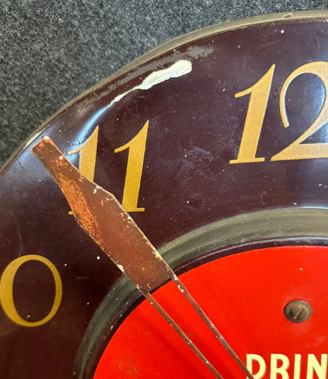 Coca Cola 1950s Metal Advertising Electric Wall Clock