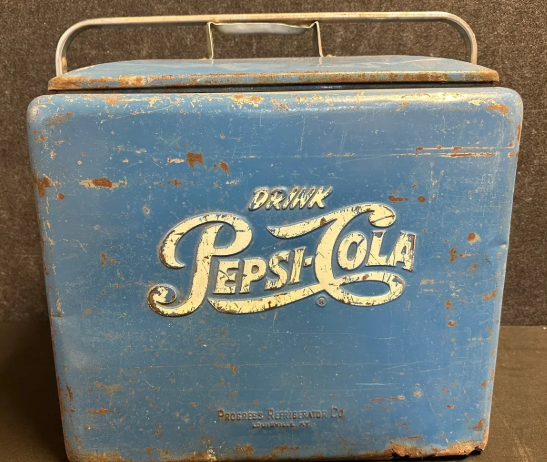 Pepsi Cola Embossed Blue Soda Pop Beverage Cooler by Progress
